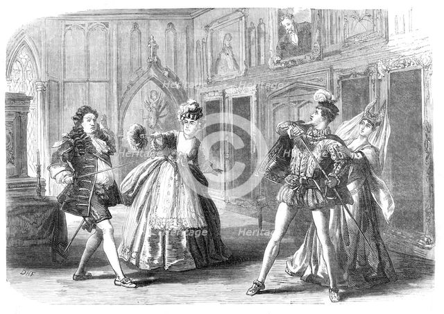 Scene from "Ages Ago," at the Gallery of Illustration, 1870. Creator: Unknown.