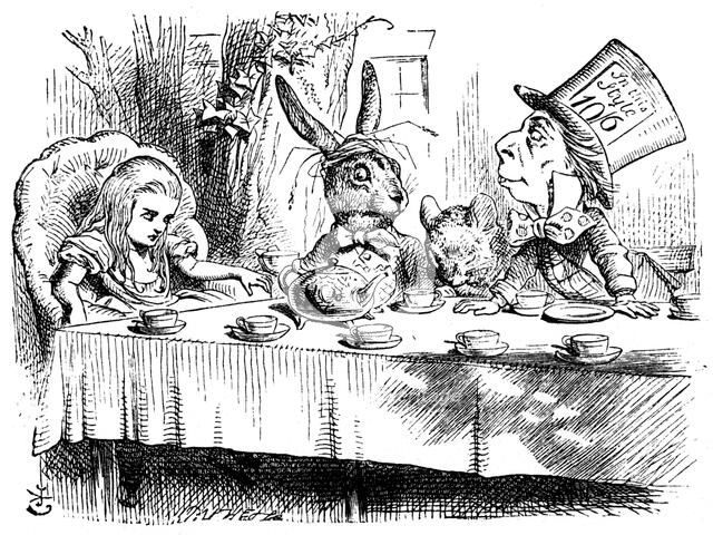 Scene from Alice's Adventures in Wonderland by Lewis Carroll, 1865. Artist: John Tenniel