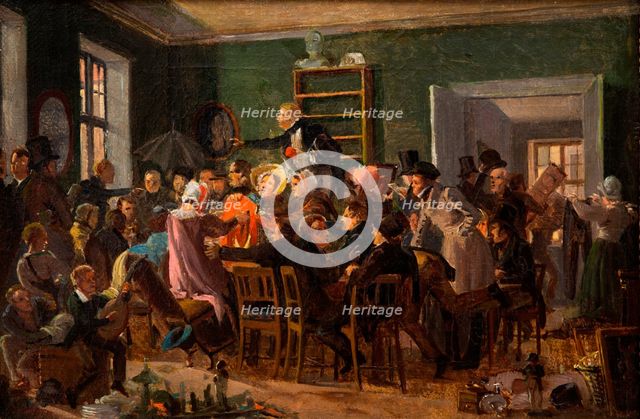 Scene from an auction, 1835. Creator: Wilhelm Marstrand.