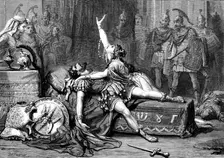 Scene from "Antony and Cleopatra" at Drury Lane Theatre, 1873. Creator: Unknown