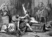 Scene from "Antony and Cleopatra" at Drury Lane Theatre, 1873. Creator: Unknown