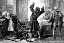 Scene from "Arkwright's Wife," at the Globe Theatre, 1873. Creator: Unknown