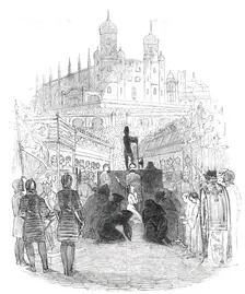 Scene from Balfe's opera "The Daughter of St. Mark", 1844. Creator: Unknown