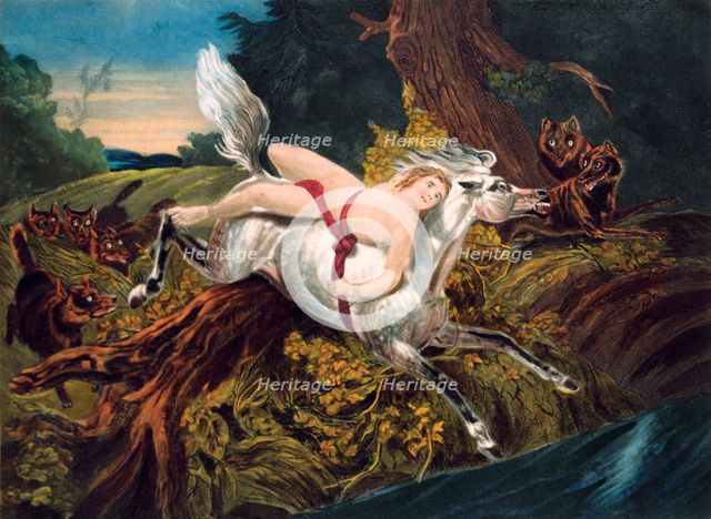 Scene from Byron's poem Mazeppa, c1820.  Artist: Anon