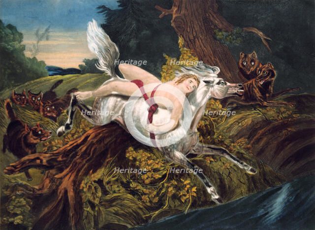 Scene from Byron's poem Mazeppa, c1820.  Artist: Anon