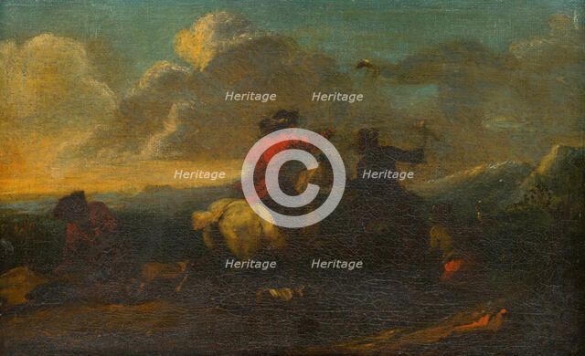 Scene from Cavalry Battle, 18th century. Creator: Unknown.