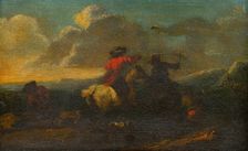 Scene from Cavalry Battle, 18th century. Creator: Unknown