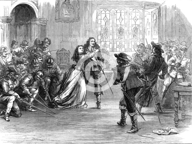 Scene from "Charles I." at the Lyceum Theatre, 1872. Creator: Unknown.