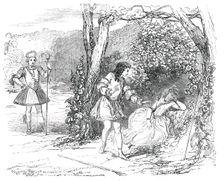 Scene from "Cymon and Iphigenia", at the Lyceum Theatre, 1850. Creator: Unknown