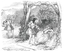 Scene from "Cymon and Iphigenia", at the Lyceum Theatre, 1850. Creator: Unknown