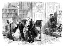 Scene from "David Garrick," at the Haymarket Theatre: Garrick...[and] Ada Ingot..., 1864. Creator: Unknown