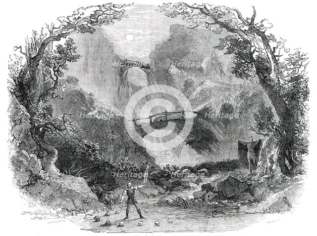 Scene from "Der Freischutz" (The Wolf's Glen), at the Royal Italian Opera, 1850. Creator: Smyth.