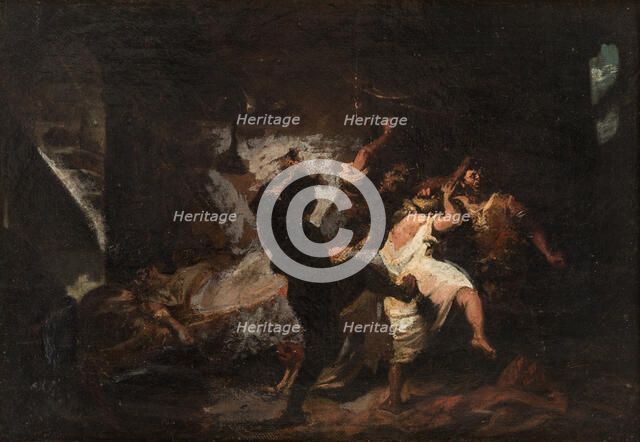 Scene from Don Quijote de la Mancha by M. de Cervantes, 1868-1870.