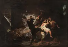 Scene from Don Quijote de la Mancha by M. de Cervantes, 1868-1870