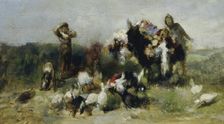 Scene from Don Quixote (Fight with the Poultry), c1890. Creator: Johann Till