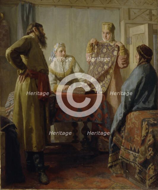 Scene from everyday life of the 17th century, Mid of the 19th cen.. Artist: Nevrev, Nikolai Vasilyevich (1830-1904)