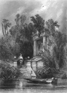 Scene from Faustus. Margaret Meets Faustus in the Summer House c1870. Artist: George Cattermole