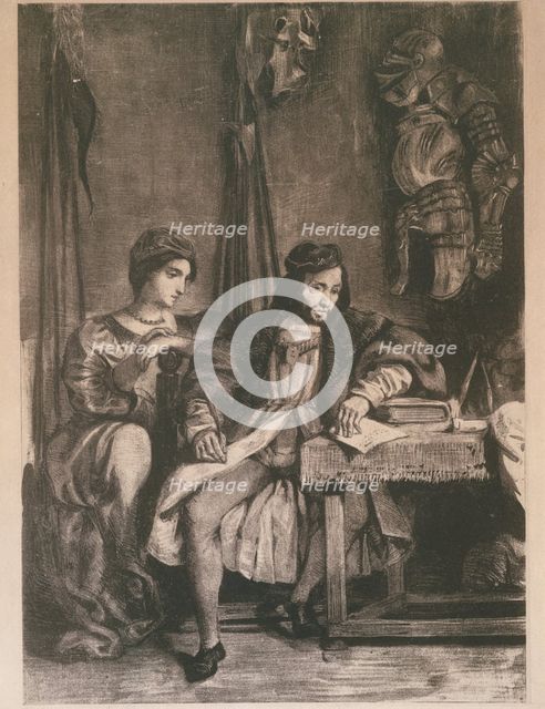 Scene from Goethe's 'Götz' (Götz von Berlichingen Writing his Memoirs), 1836-63., 1836-63. Creator: Eugene Delacroix.