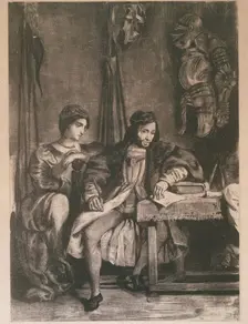 Scene from Goethe's Götz (Götz von Berlichingen Writing his Memoirs), 1836-63., 1836-63. Creator: Eugene Delacroix