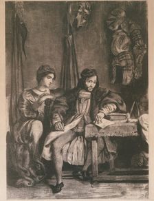 Scene from Goethe's Götz (Götz von Berlichingen Writing his Memoirs), 1836-63., 1836-63. Creator: Eugene Delacroix