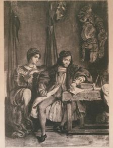 Scene from Goethe's Götz (Götz von Berlichingen Writing his Memoirs), 1836-63., 1836-63. Creator: Eugene Delacroix