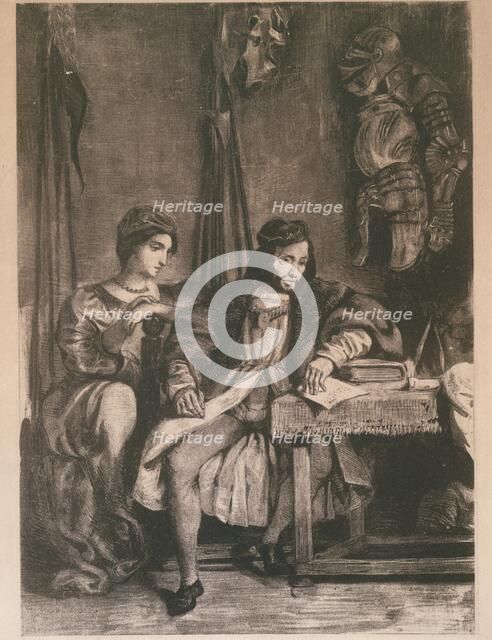 Scene from Goethe's 'Götz' (Götz von Berlichingen Writing his Memoirs), 1836-63., 1836-63. Creator: Eugene Delacroix.