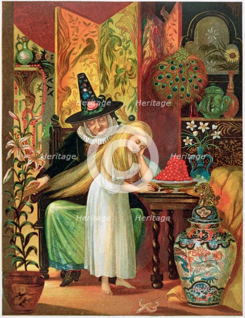 Scene from Hans Christian Andersen's fairy tale, "The Snow Queen", 1872. Creator: Unknown.