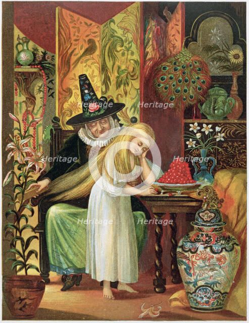 Scene from Hans Christian Andersen's fairy tale, The Snow Queen, 1872. Artist: Unknown