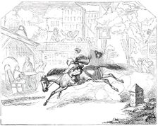 Scene from "Harlequin and Johnny's Ride", at Astley's, 1844. Creator: Unknown