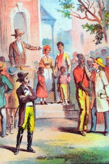 Scene from Harriet Beecher Stowe's Uncle Tom's Cabin, c1870