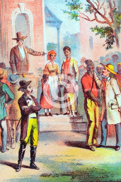 Scene from Harriet Beecher Stowe's Uncle Tom's Cabin, c1870. Artist: Unknown
