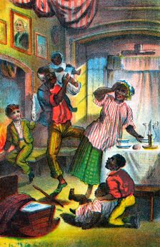 Scene from Harriet Beecher Stowe's Uncle Tom's Cabin, c1870