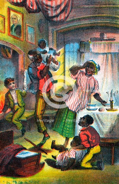 Scene from Harriet Beecher Stowe's Uncle Tom's Cabin, c1870. Artist: Unknown