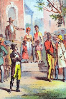 Scene from Harriet Beecher Stowe's Uncle Tom's Cabin, c1870