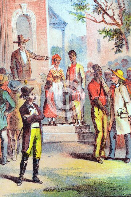 Scene from Harriet Beecher Stowe's Uncle Tom's Cabin, c1870. Artist: Unknown