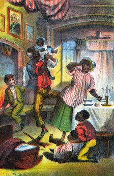 Scene from Harriet Beecher Stowe's Uncle Tom's Cabin, c1870
