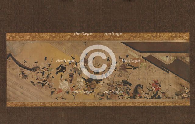 Scene from "Imperial Visit to Rokuhara" from The Tale of the Heiji Rebellion..., 18th century. Creator: Unknown.