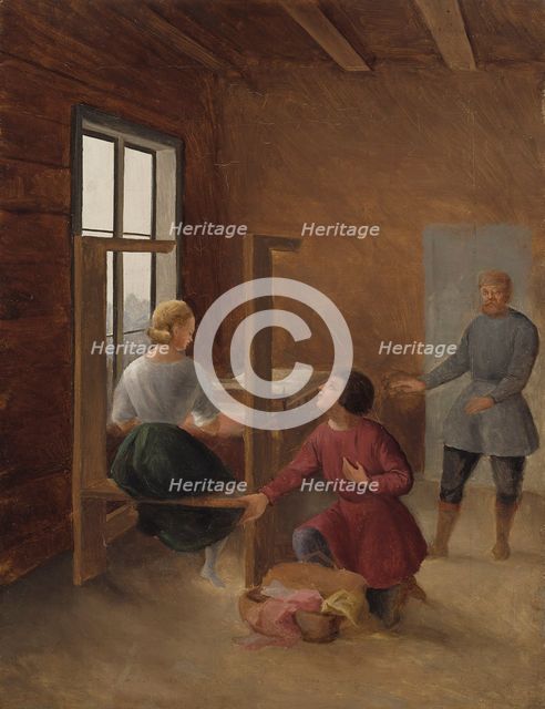 Scene from J. L. Runeberg's "Elk Hunters". Creator: Berndt Godenhjelm.
