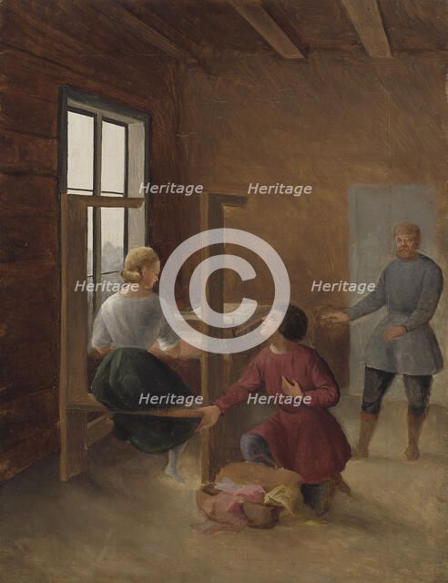 Scene from J. L. Runeberg's "Elk Hunters". Creator: Berndt Godenhjelm.