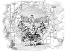 Scene from "Jack and the Bean-Stalk" at the Adelphi Theatre, 1856. Creator: Unknown