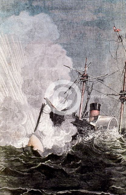 Scene from Jules Verne's "From the Earth to the Moon", 1865. Creator: Unknown.