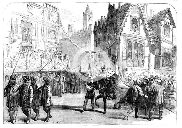 Scene from "King Richard the Second", at the Princess' Theatre, 1857. Creator: Unknown.