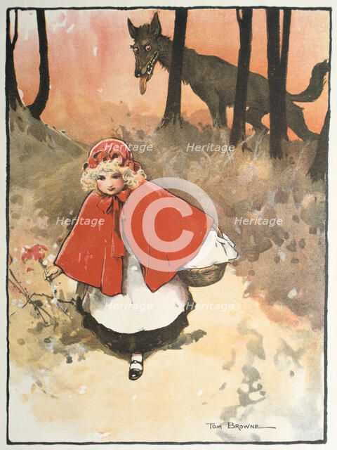 Scene from Little Red Riding Hood, 1900. Artist: Tom Browne