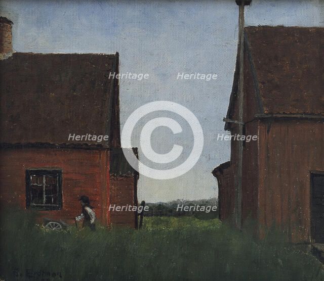 Scene from Lommaryd, Småland, 1882. Creator: Elias Erdtman.