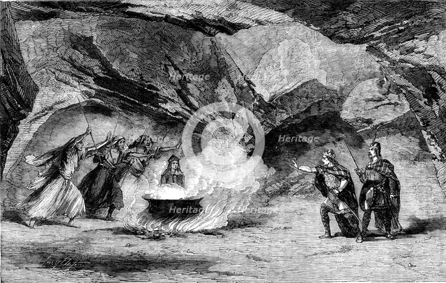 Scene from "Macbeth", at the Princess' Theatre, 1858. Creator: Smyth.