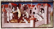 Scene from Marco Polo's "Book of Marvels...", early 15th century. Creator: Boucicaut Master