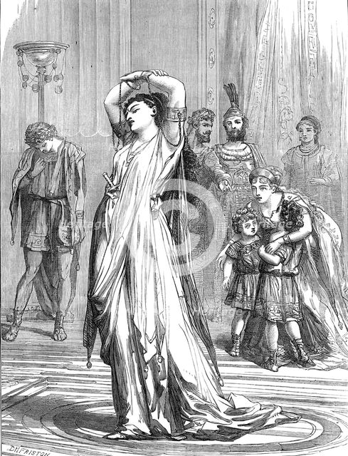Scene from "Medea in Corinth," at the Lyceum Theatre, 1872. Creator: Unknown.
