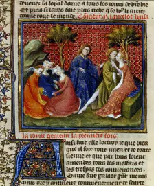 Scene from Mort d'Arthur 14th century