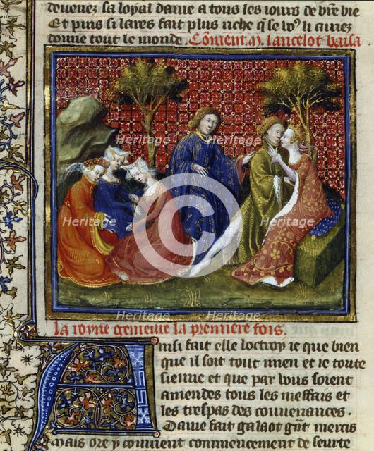 Scene from 'Mort d'Arthur', 14th century. Artist: Unknown