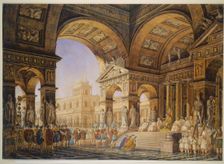 Scene from Mozart's opera "La clemenza di Tito", 18th century. Creator: Giorgio Fuentes